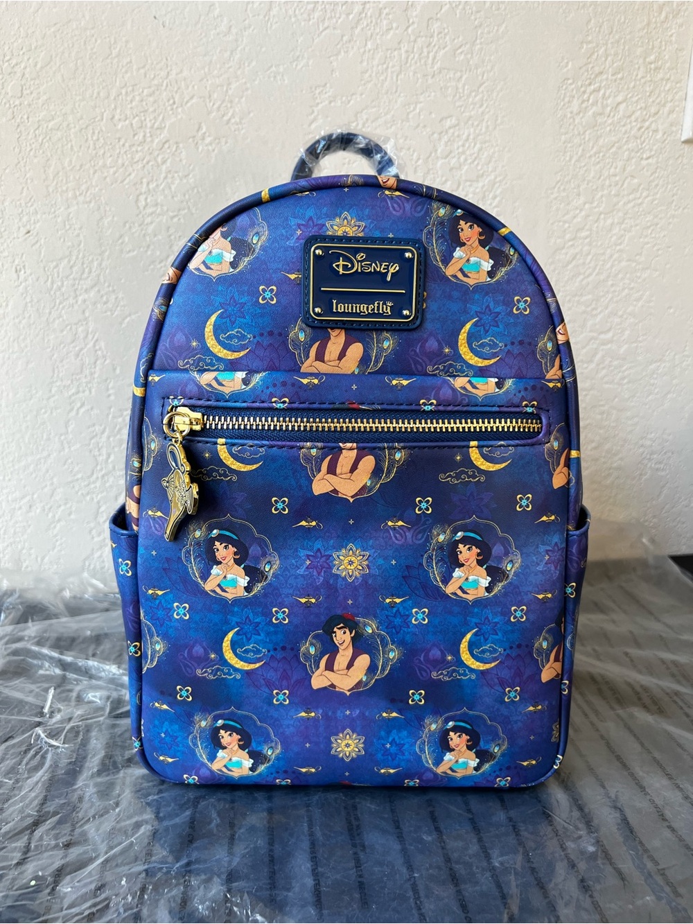 Loungefly Disney Aladdin & Princess Jasmine Lamp AOP 2022 Exclusive Backpack NWT